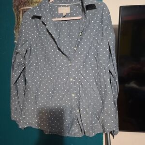 Banana Republic Navy Polka Dot Shirt